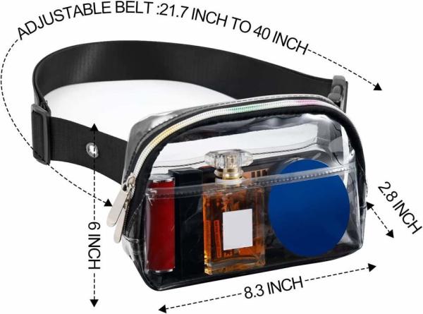 Personalized Clear Purses Belly Fanny Pack See Through Waist Pouch Bag