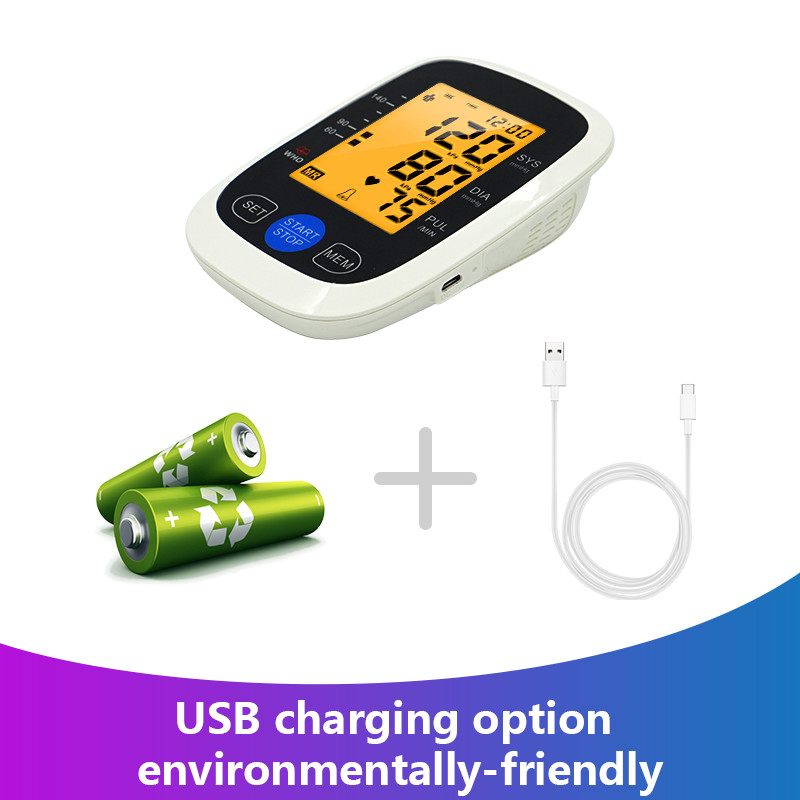 DC6V Digital Blood Pressure Monitors Rechargeable Electronic BP Monitor
