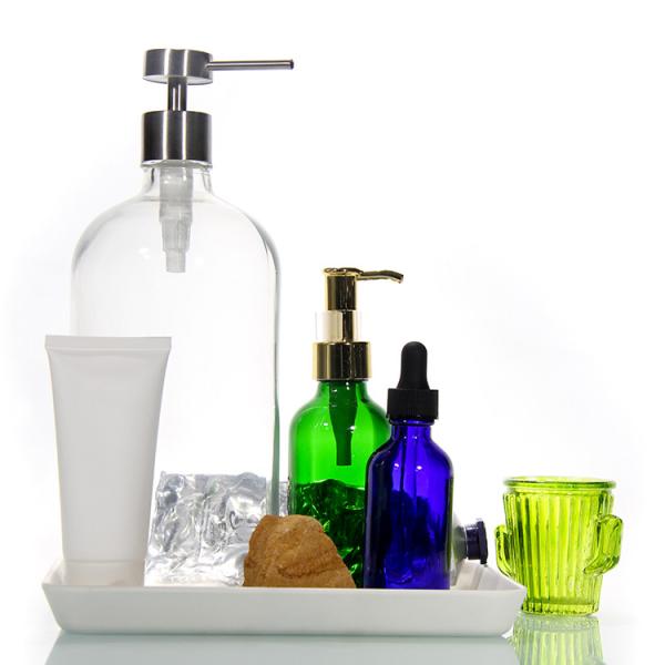 Empty Amber Glass Lotion Pump Bottles Soap Dispensers Bottle Jar Cosmetics