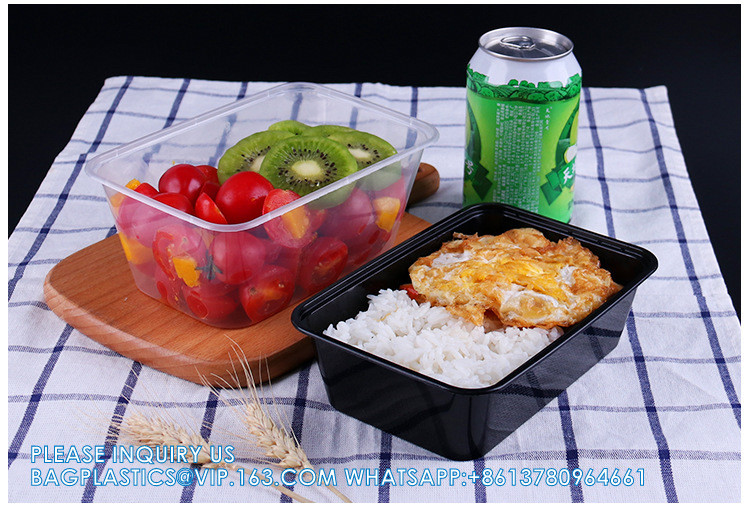 500 Ml Disposable Lunch Box Rectangular Bento Transparent Plastic Tableware Wholesale Packaging Box PP Takeaway