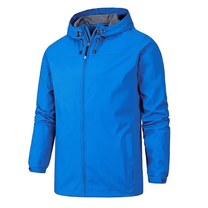 Custom Logo Windbreaker Jacket Men Outdoor Sports Plus Size Climb Mountain Thin Waterproof Hooded Coats