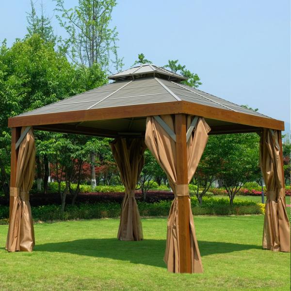 Quality Metal Frame Canopy Outdoor Gazebo Wind Resistant Heat Insulation for sale
