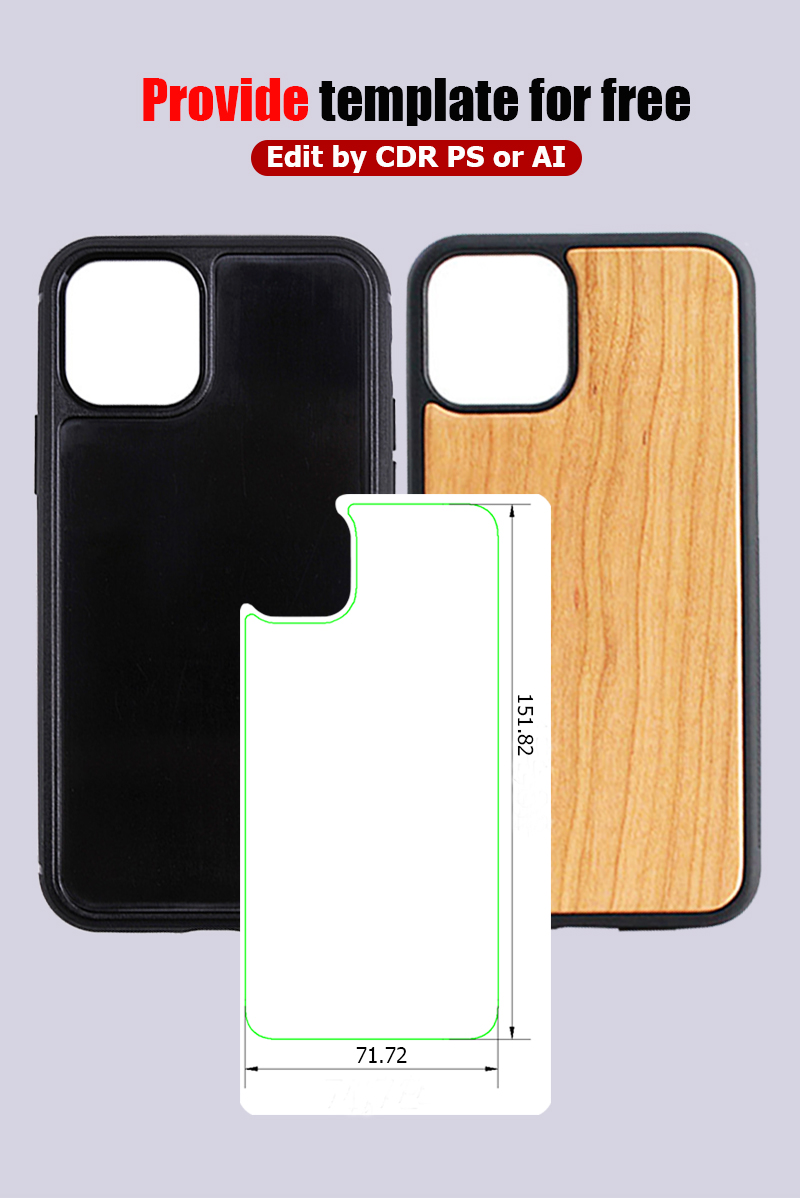 Inlay Leather Wood Groove Phone Case With TPU PC Material