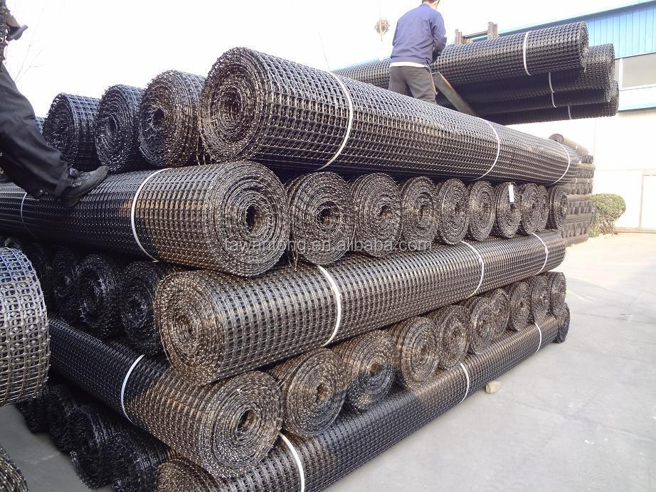 Black PP Biaxial Geogrid 4040 for Road Reinforcement Mesh Size 12.7*12.7mm Direct