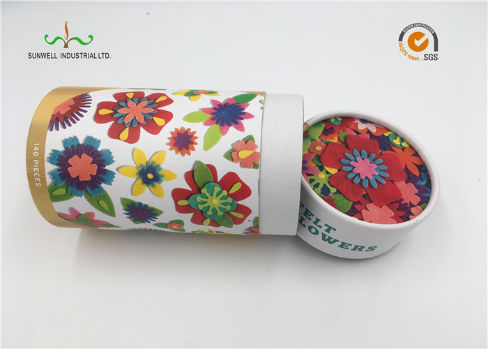 Handmade Custom Cardboard Cylinder Tubes , Round Paper Tea Box With Your Logo