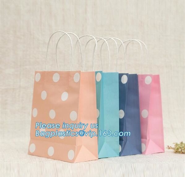 brown kraft carrier gift paper bag with twisted handle,elegant paper carrier bag with black logo printing, bagease pack