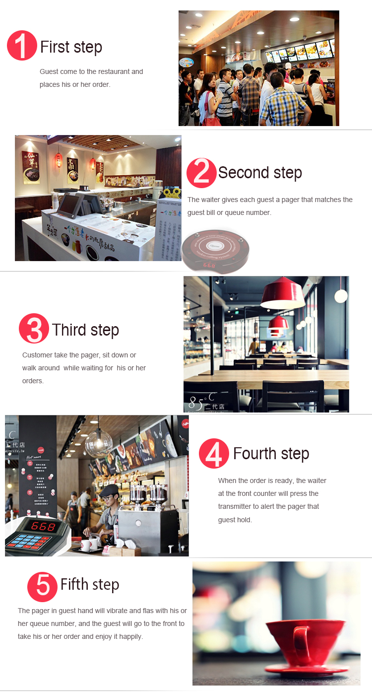 wireless guest pager system for restaurants or other queue situations