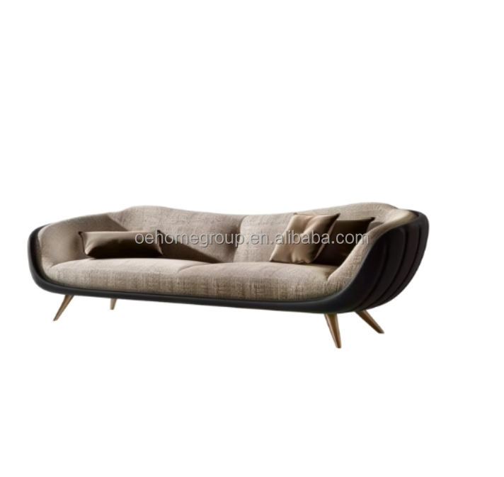 Modern Sofa Set 3-Seat Soft Bay Living Room Sitting Couch Boucle Fabric White Furniture Filling Material FOAM
