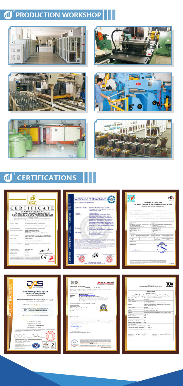 H Class Single Phase 220V 1000kva AC Power Stabilizer